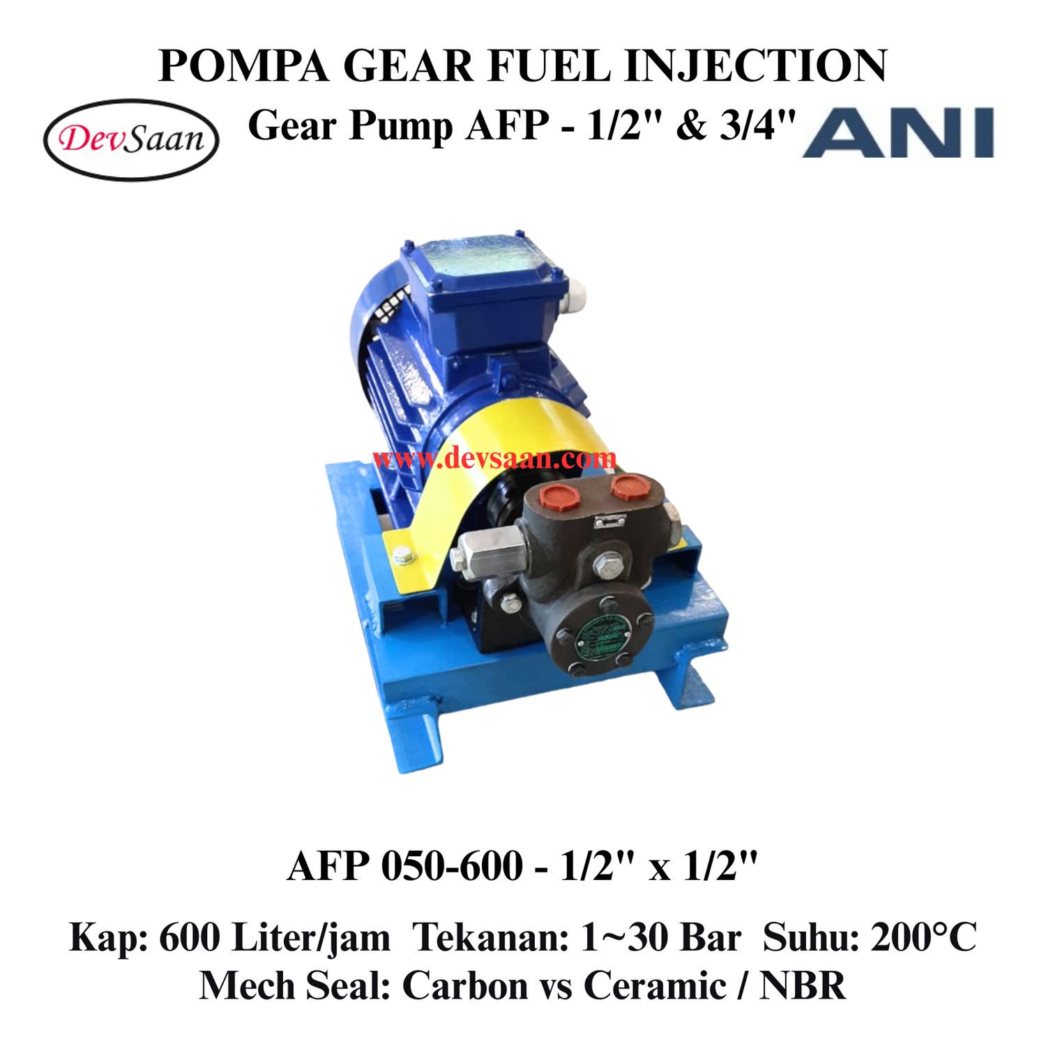 Internal Gear Pump AFP-050-600 Pompa Fuel Injection (Complete Set) 4pole