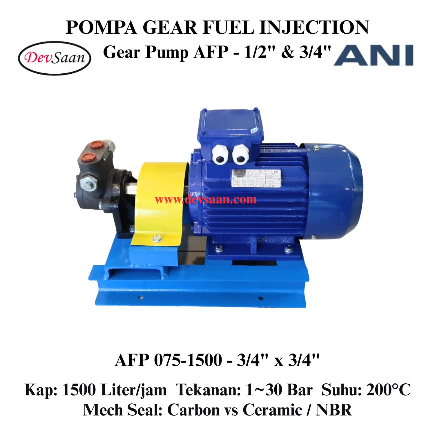 Internal Gear Pump AFP-075-1500 Pompa Fuel Injection (Complete Set) 4pole
