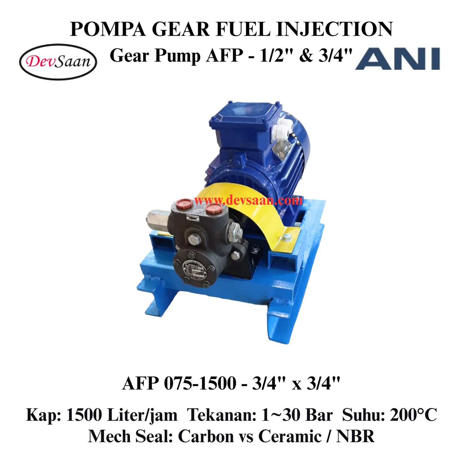 Internal Gear Pump AFP-075-1500 Pompa Fuel Injection (Complete Set) 4pole Internal Gear Pump AFP-075-1500 Pompa Fuel Injection (Complete Set) 4pole