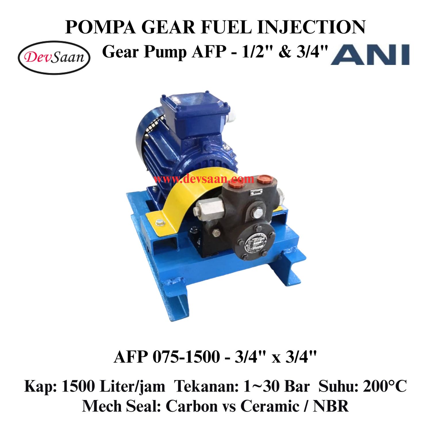 Internal Gear Pump AFP-075-1500 Pompa Fuel Injection (Complete Set) 4pole
