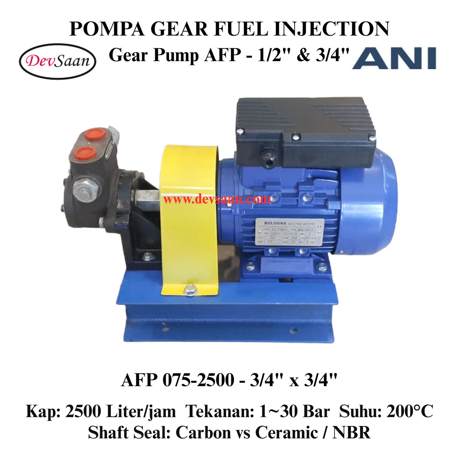 Internal Gear Pump AFP-075-2500 Pompa Fuel Injection (Complete Set) 4pole