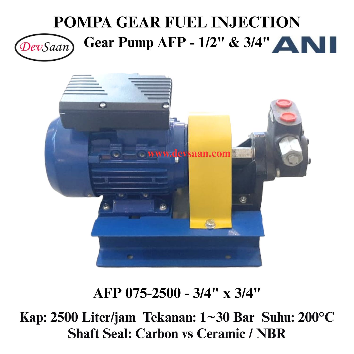 Internal Gear Pump AFP-075-2500 Pompa Fuel Injection (Complete Set) 4pole