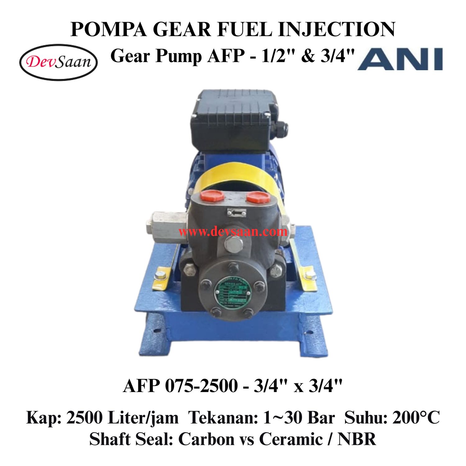 Internal Gear Pump AFP-075-2500 Pompa Fuel Injection (Complete Set) 4pole
