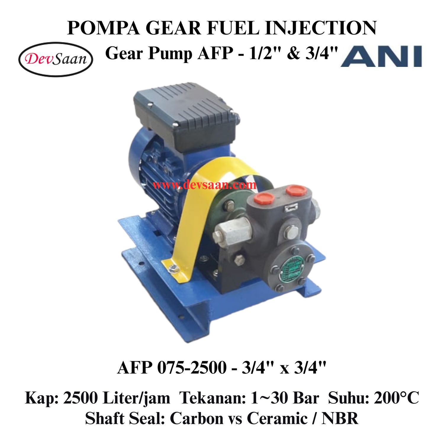 Internal Gear Pump AFP-075-2500 Pompa Fuel Injection (Complete Set) 4pole