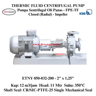 Thermic Fluid Pump Etanorm SYT ETNY 050-032-200 Pompa Sentrifugal Oli Panas (Complete Set) 4pole Thermic Fluid Pump Etanorm SYT ETNY 050-032-200 Pompa Sentrifugal Oli Panas (Complete Set) 4pole