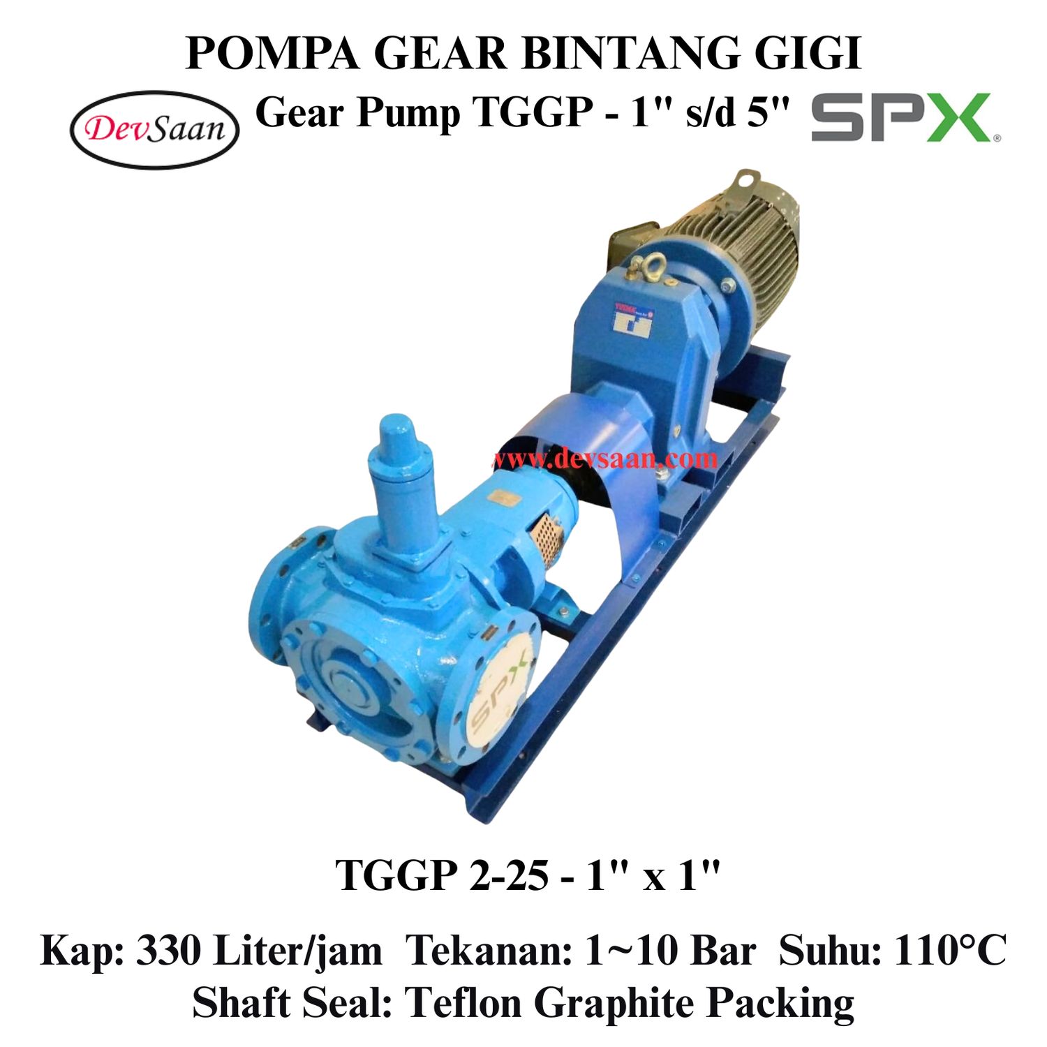 Gear Pump Internal TGGP 2-25 Pompa Gigi Bintang (Complete Set) 4pole