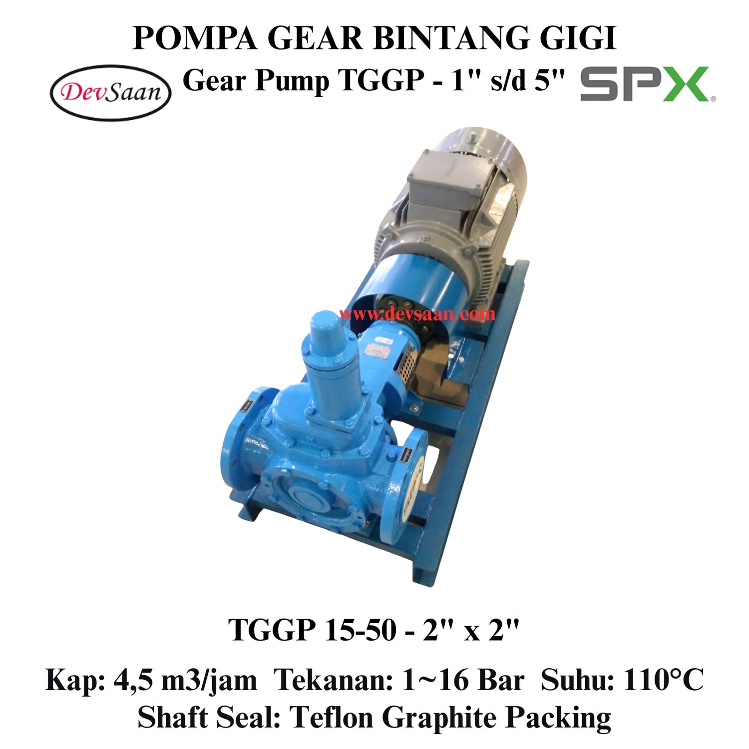 Gear Pump Internal TGGP 15-50 Pompa Gigi Bintang (Complete Set) 4pole