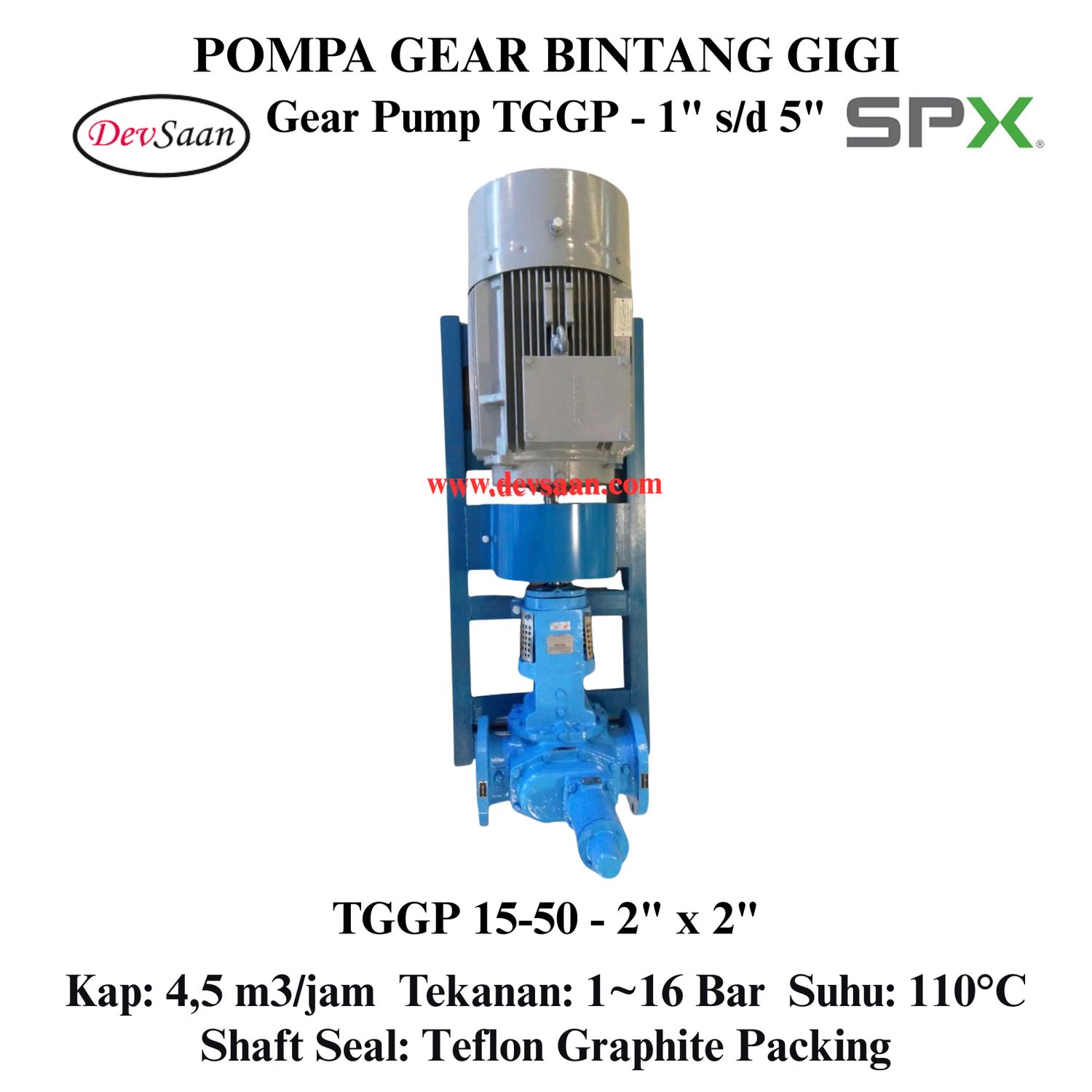 Gear Pump Internal TGGP 15-50 Pompa Gigi Bintang (Complete Set) 4pole