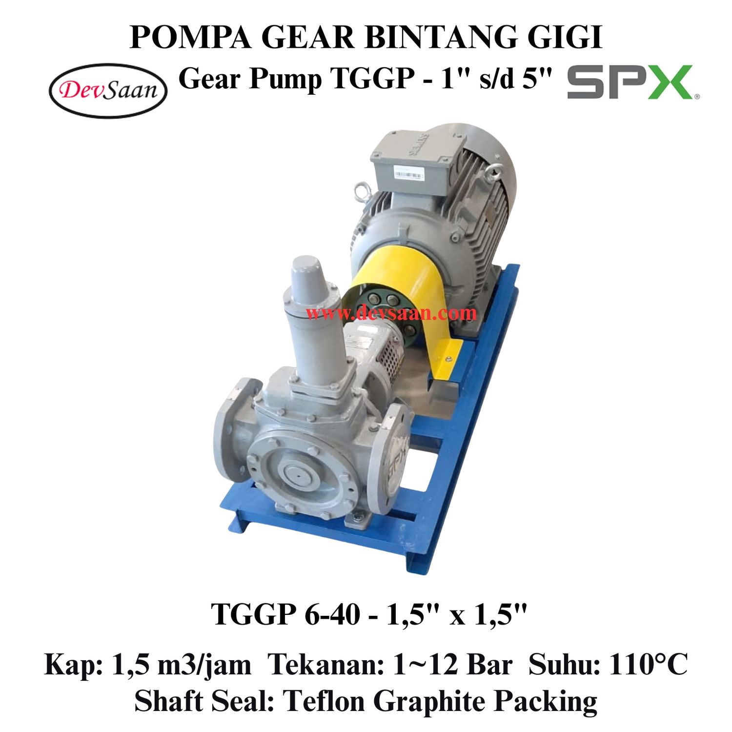 Gear Pump Internal TGGP 6-40 Pompa Gigi Bintang (Complete Set) 4pole