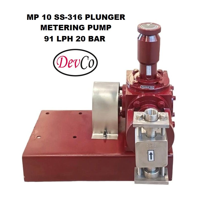 Pompa Dosing MP19120 SS-316 Plunger Metering Pump 91 LPH 20 Bar (Complete Set) 4pole
