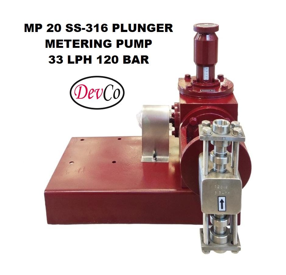 Pompa Dosing MP233120 SS-316 Plunger Metering Pump 33 LPH 120 Bar (Complete Set) 4pole