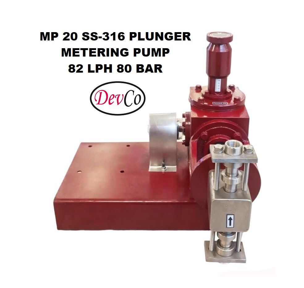 Pompa Dosing MP28280 SS-316 Plunger Metering Pump 82 LPH 80 Bar (Complete Set) 4pole