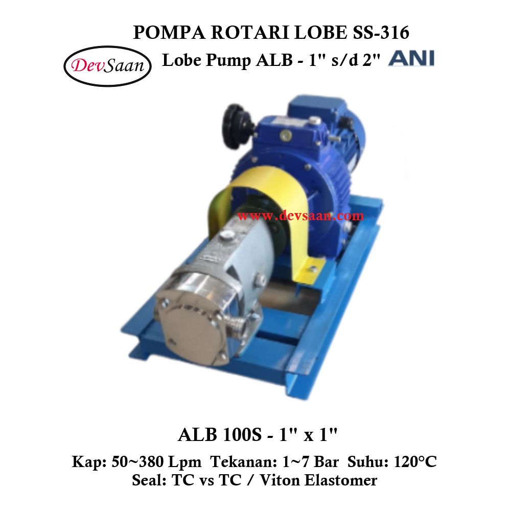Rotary Lobe Pump ALB-100S Pompa Rotari Lobe (Complete Set) 4pole