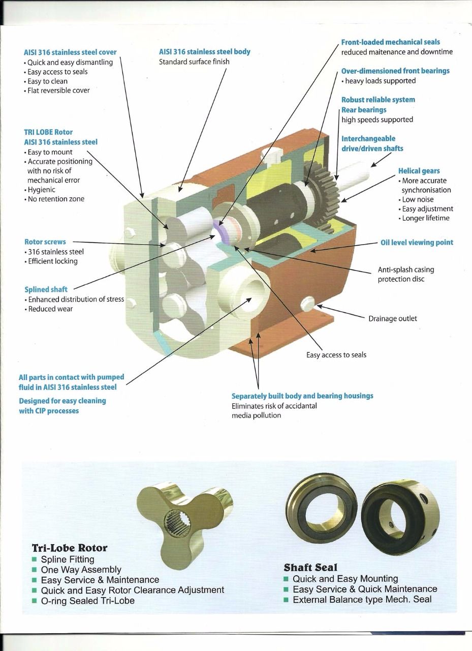 Rotary Lobe Pump ALB-100S Pompa Rotari Lobe (Complete Set) 4pole