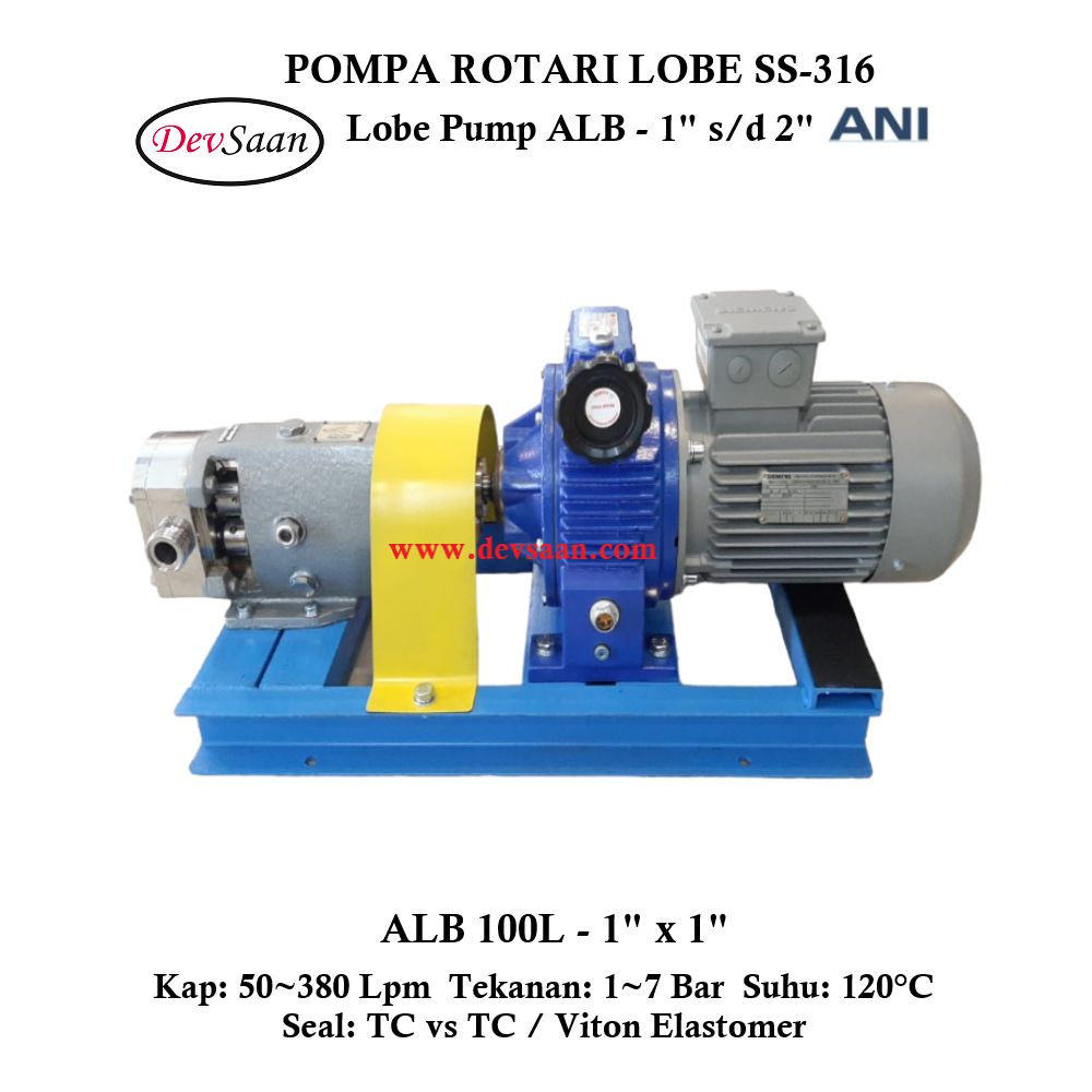 Rotary Lobe Pump ALB-100L Pompa Rotari Lobe (Complete Set) 4pole