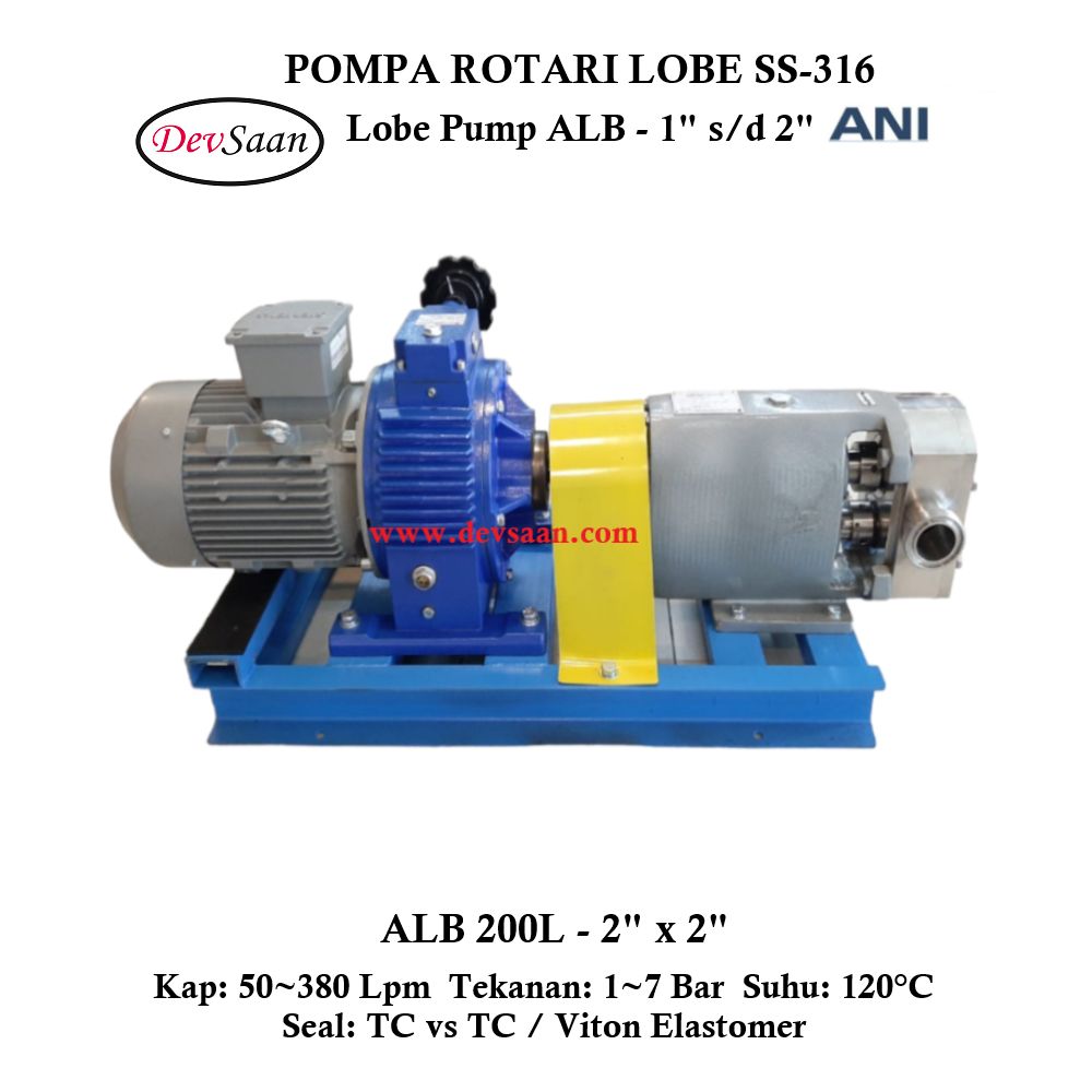 Rotary Lobe Pump ALB-200L Pompa Rotari Lobe (Complete Set) 6pole