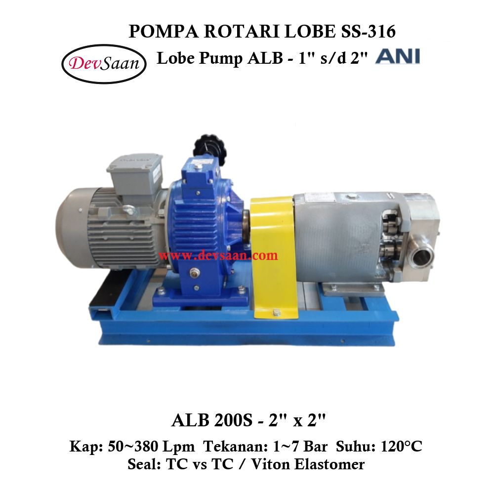 Rotary Lobe Pump ALB-200S Pompa Rotari Lobe (Complete Set) 4pole