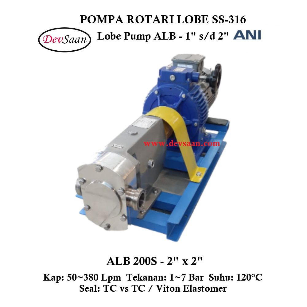 Rotary Lobe Pump ALB-200S Pompa Rotari Lobe (Complete Set) 4pole