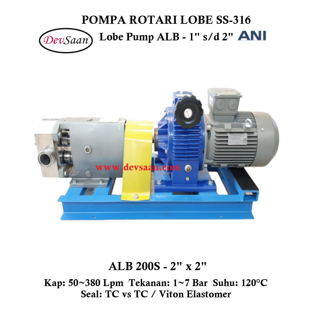 Rotary Lobe Pump ALB-200S Pompa Rotari Lobe (Complete Set) 4pole