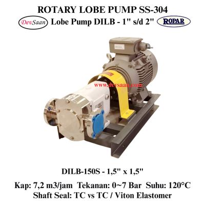 Rotary Lobe Pump DILB-150S Pompa Rotari Lobe (Complete Set) 4pole Rotary Lobe Pump DILB-150S Pompa Rotari Lobe (Complete Set) 4pole