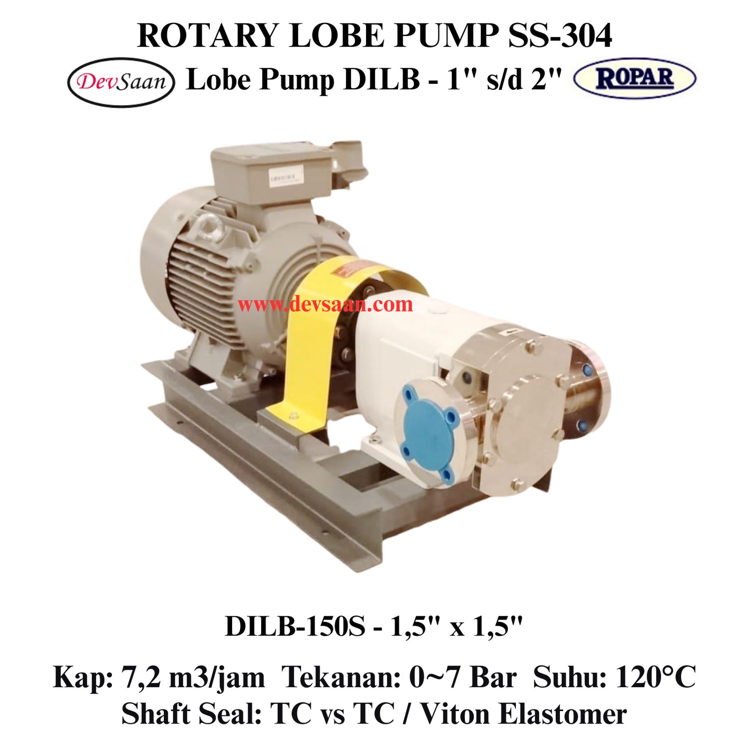 Rotary Lobe Pump DILB-150S Pompa Rotari Lobe (Complete Set) 4pole