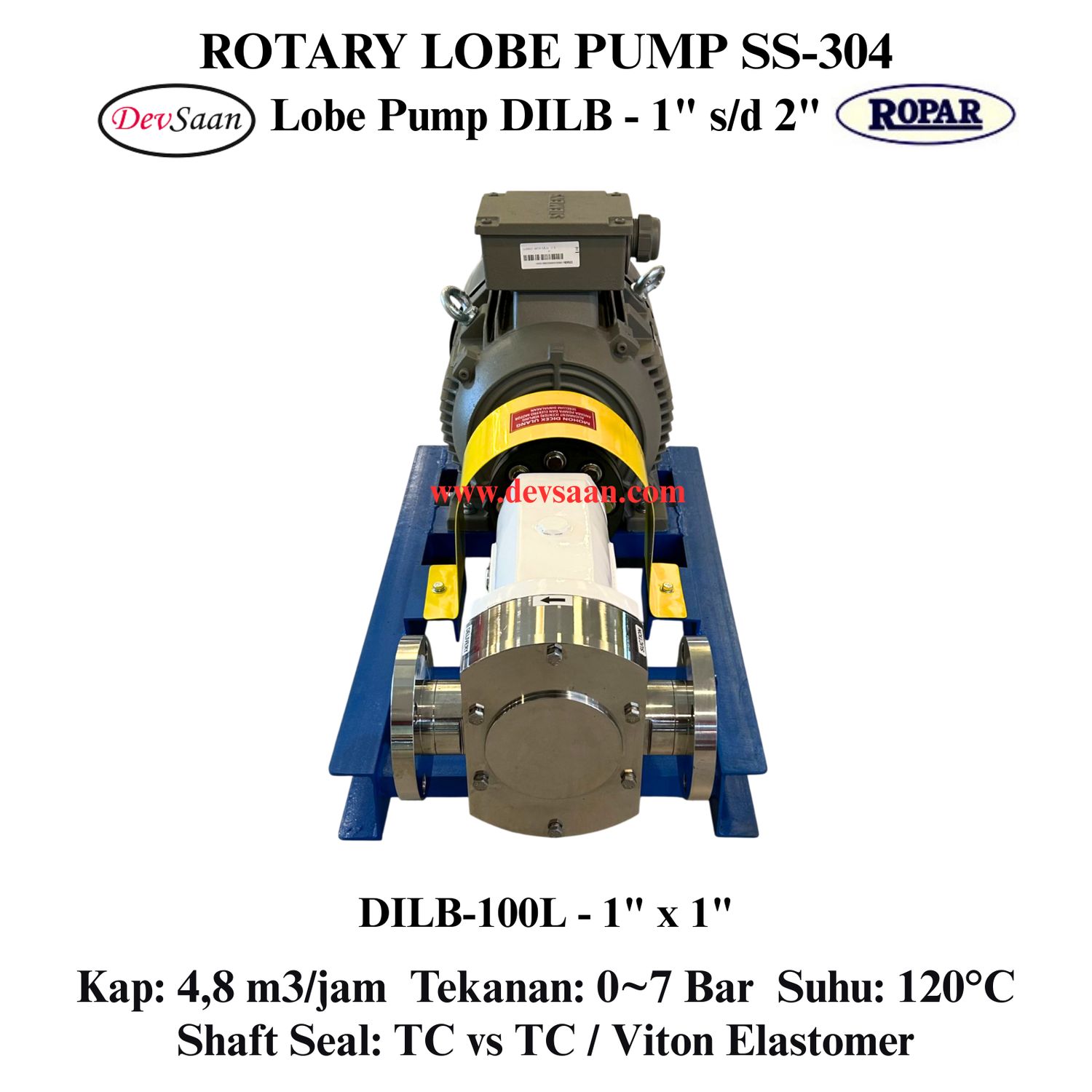 Rotary Lobe Pump DILB-100L Pompa Rotari Lobe (Complete Set) 4pole