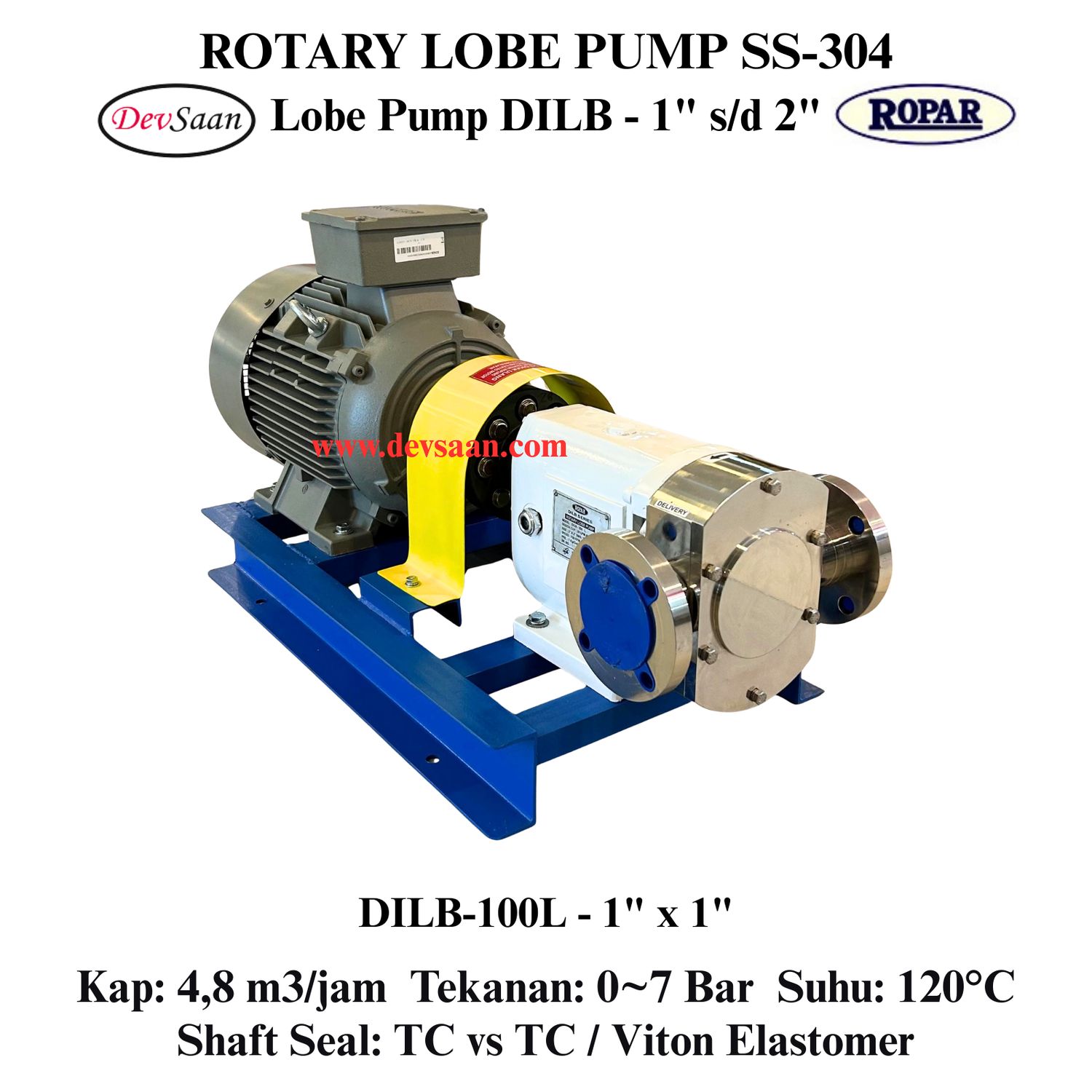 Rotary Lobe Pump DILB-100L Pompa Rotari Lobe (Complete Set) 4pole