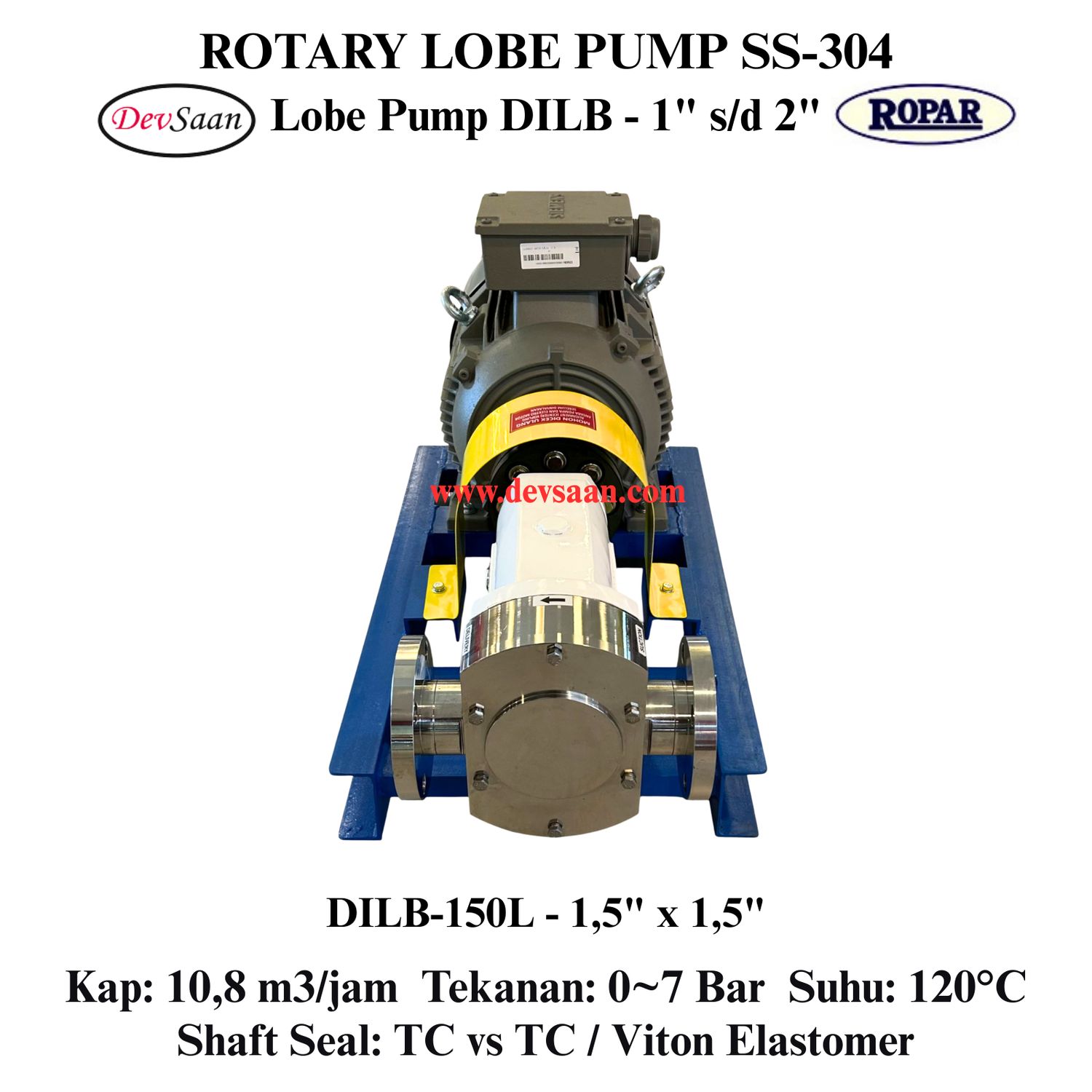 Rotary Lobe Pump DILB-150L Pompa Rotari Lobe (Complete Set) 4pole