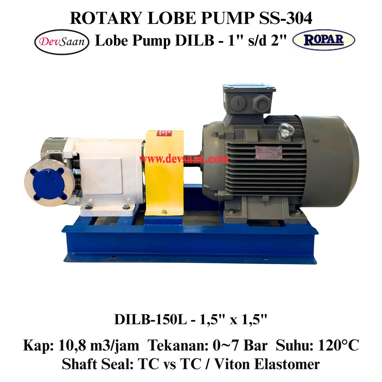 Rotary Lobe Pump DILB-150L Pompa Rotari Lobe (Complete Set) 4pole