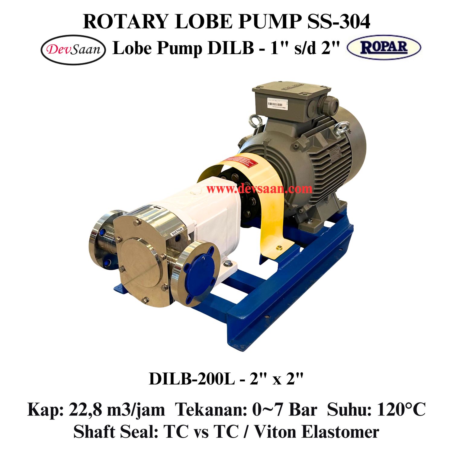 Rotary Lobe Pump DILB-200L Pompa Rotari Lobe (Complete Set) 6pole