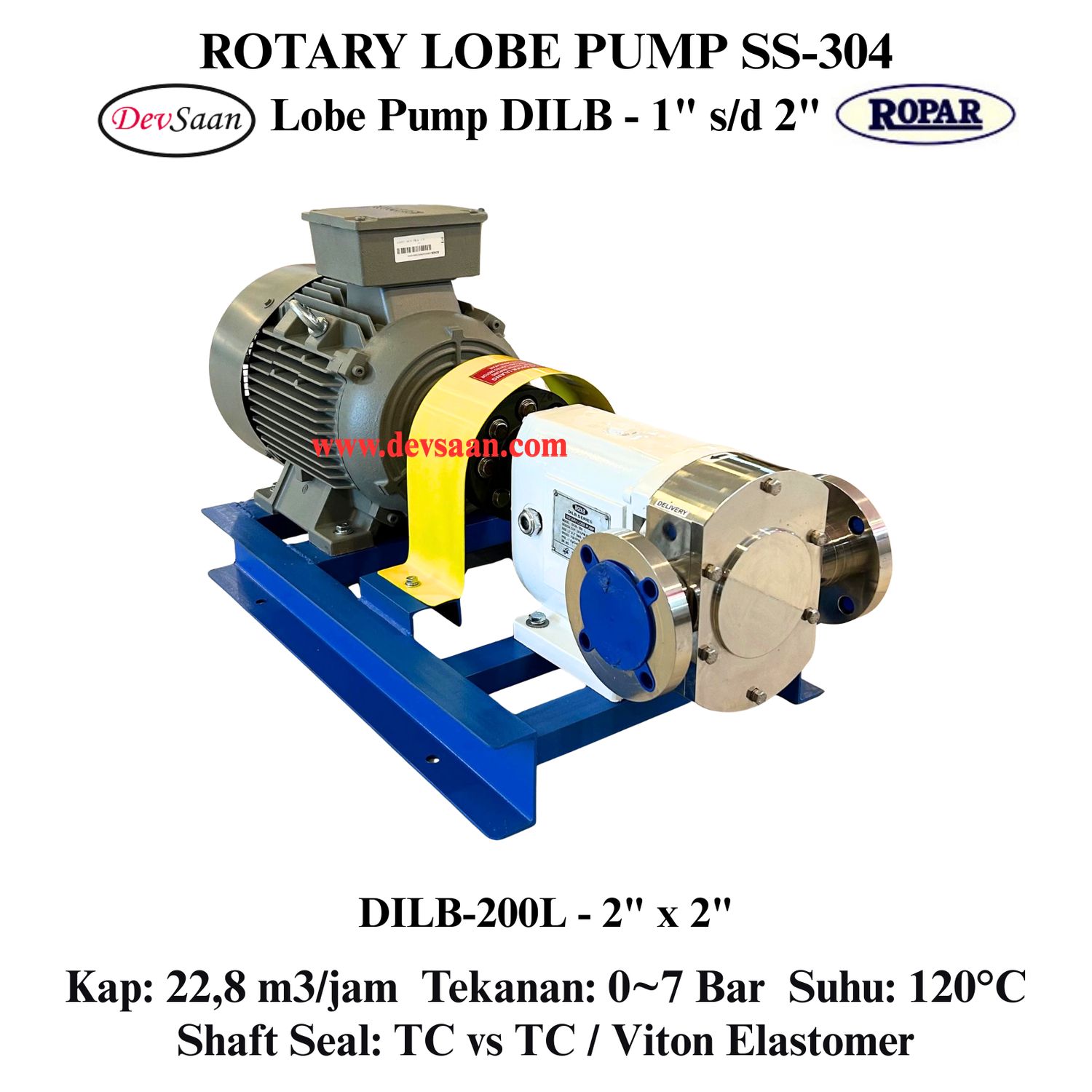 Rotary Lobe Pump DILB-200L Pompa Rotari Lobe (Complete Set) 6pole