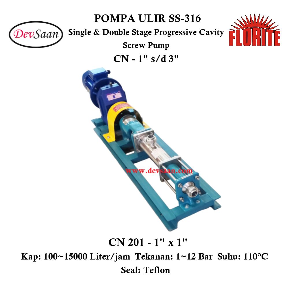 Pompa Ulir CN 201 Screw Pump Complete Set