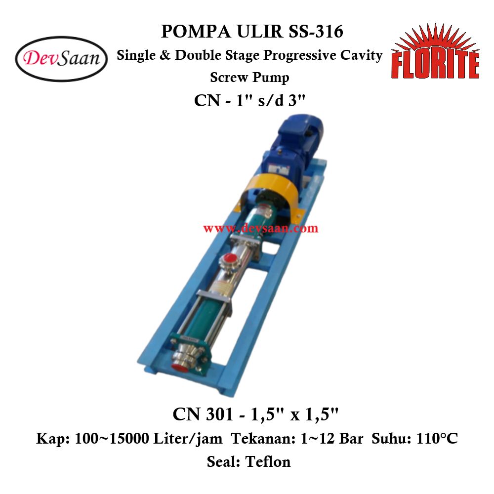 Pompa Ulir CN 301 Screw Pump Complete Set