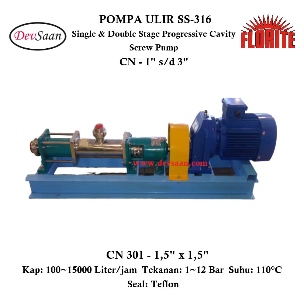 Pompa Ulir CN 301 Screw Pump Complete Set