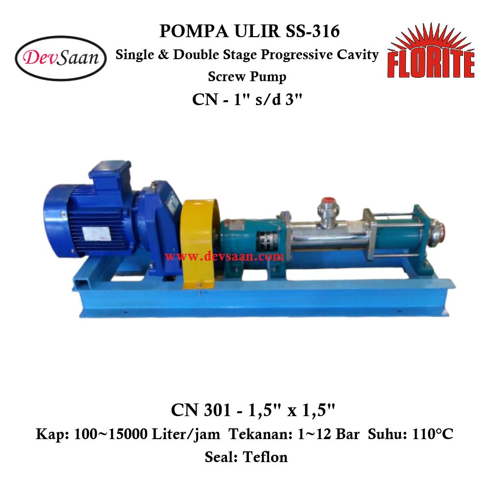 Pompa Ulir CN 301 Screw Pump Complete Set