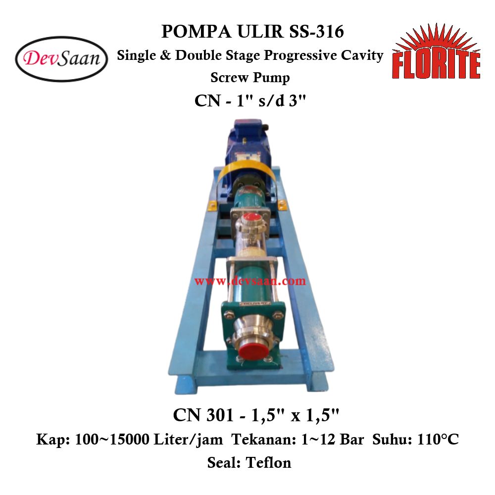 Pompa Ulir CN 301 Screw Pump Complete Set