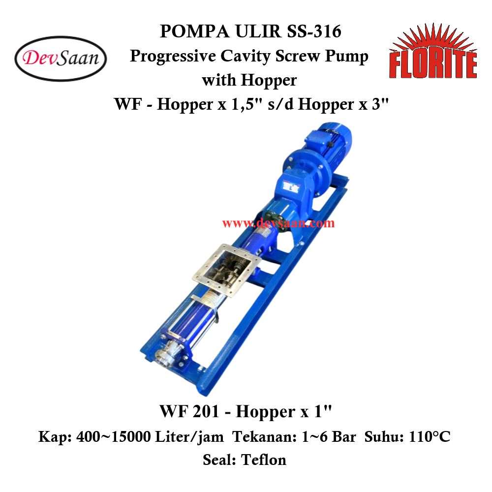 Pompa Ulir WF 201 Screw Pump Complete Set