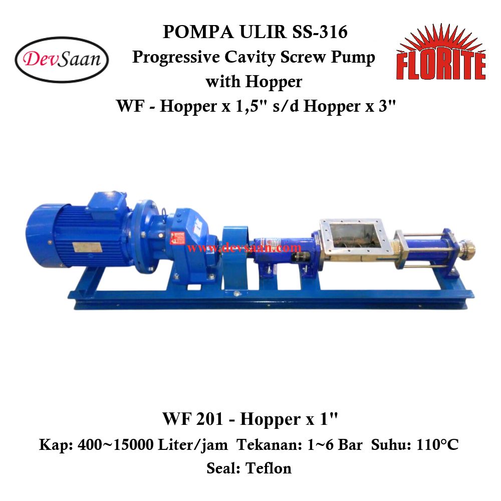 Pompa Ulir WF 201 Screw Pump Complete Set
