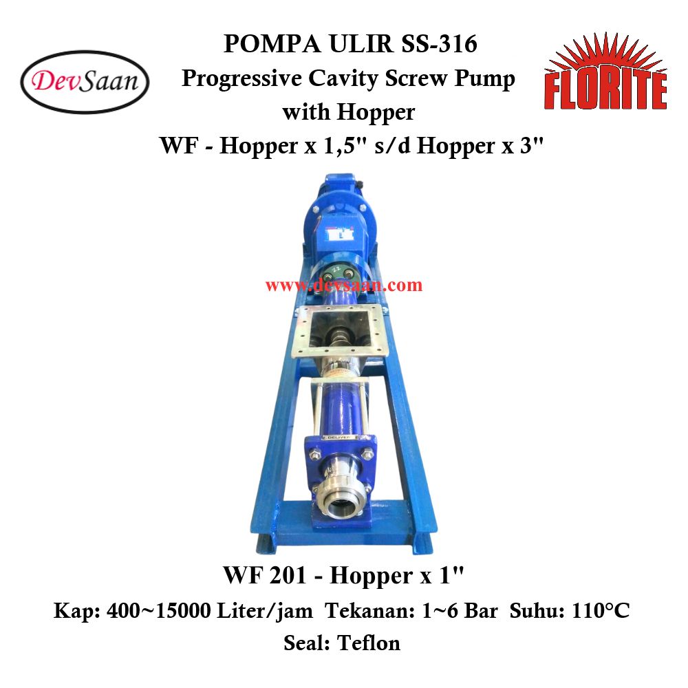 Pompa Ulir WF 201 Screw Pump Complete Set