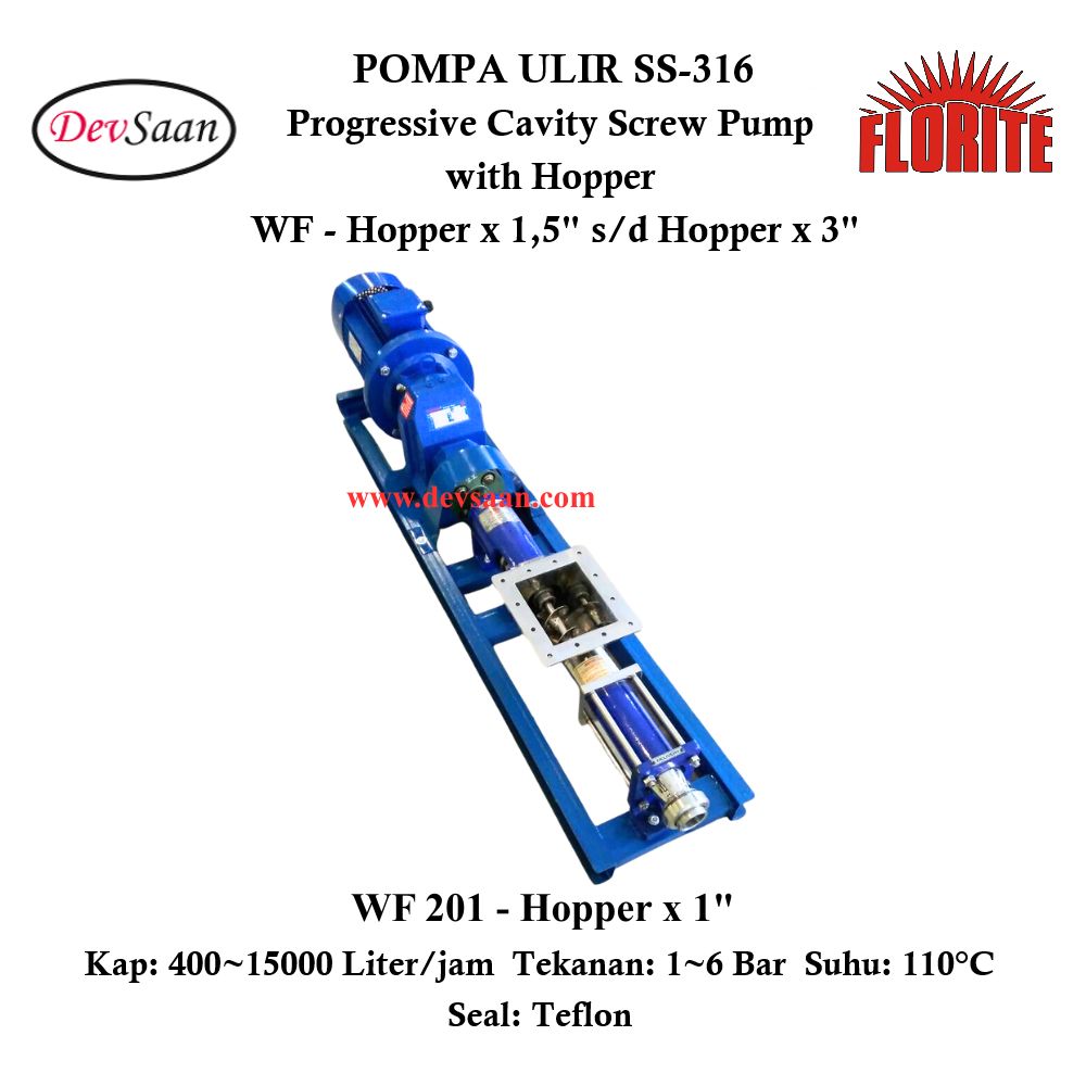 Pompa Ulir WF 201 Screw Pump Complete Set