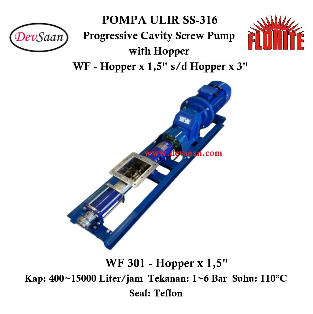 Pompa Ulir WF 301 Screw Pump Complete Set
