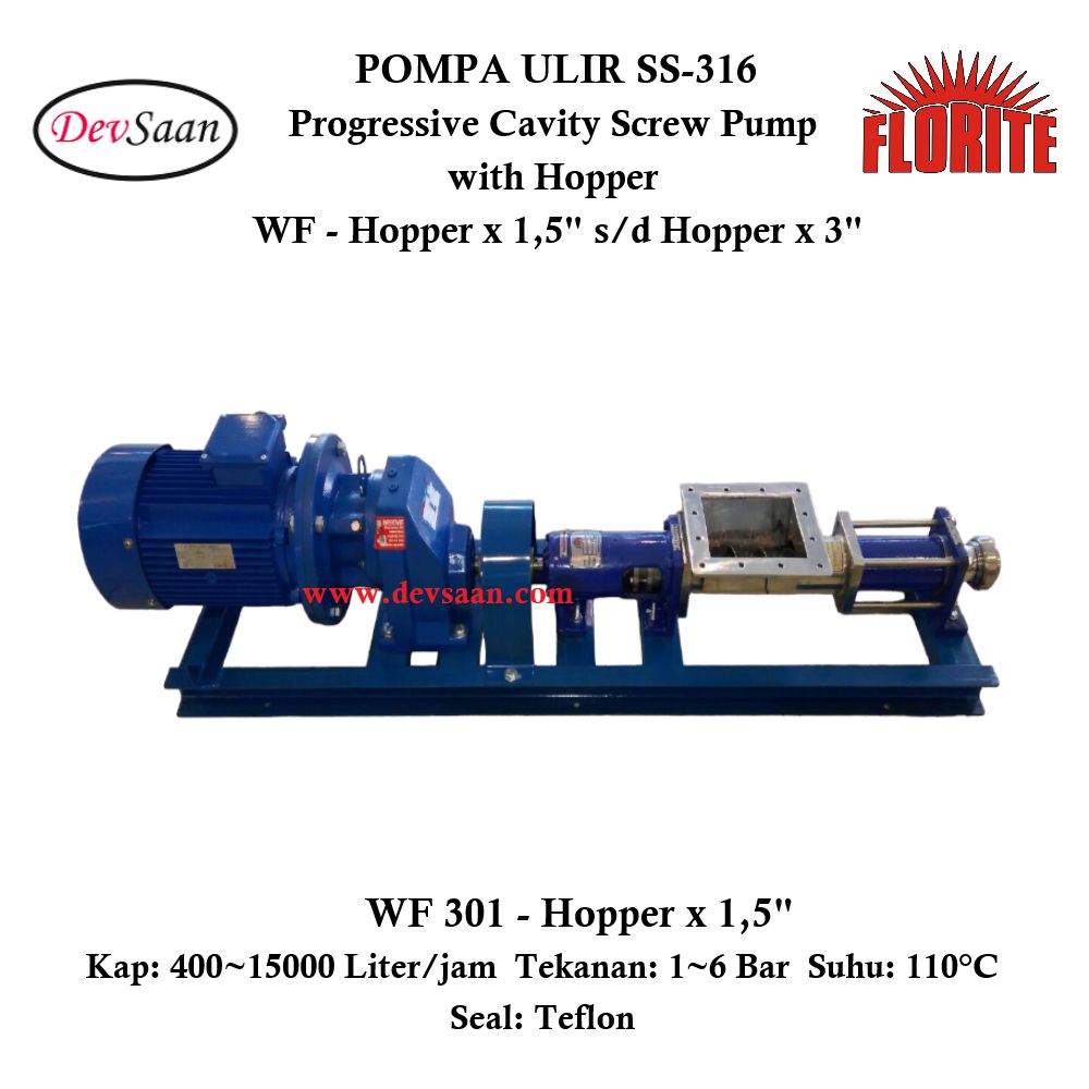 Pompa Ulir WF 301 Screw Pump Complete Set