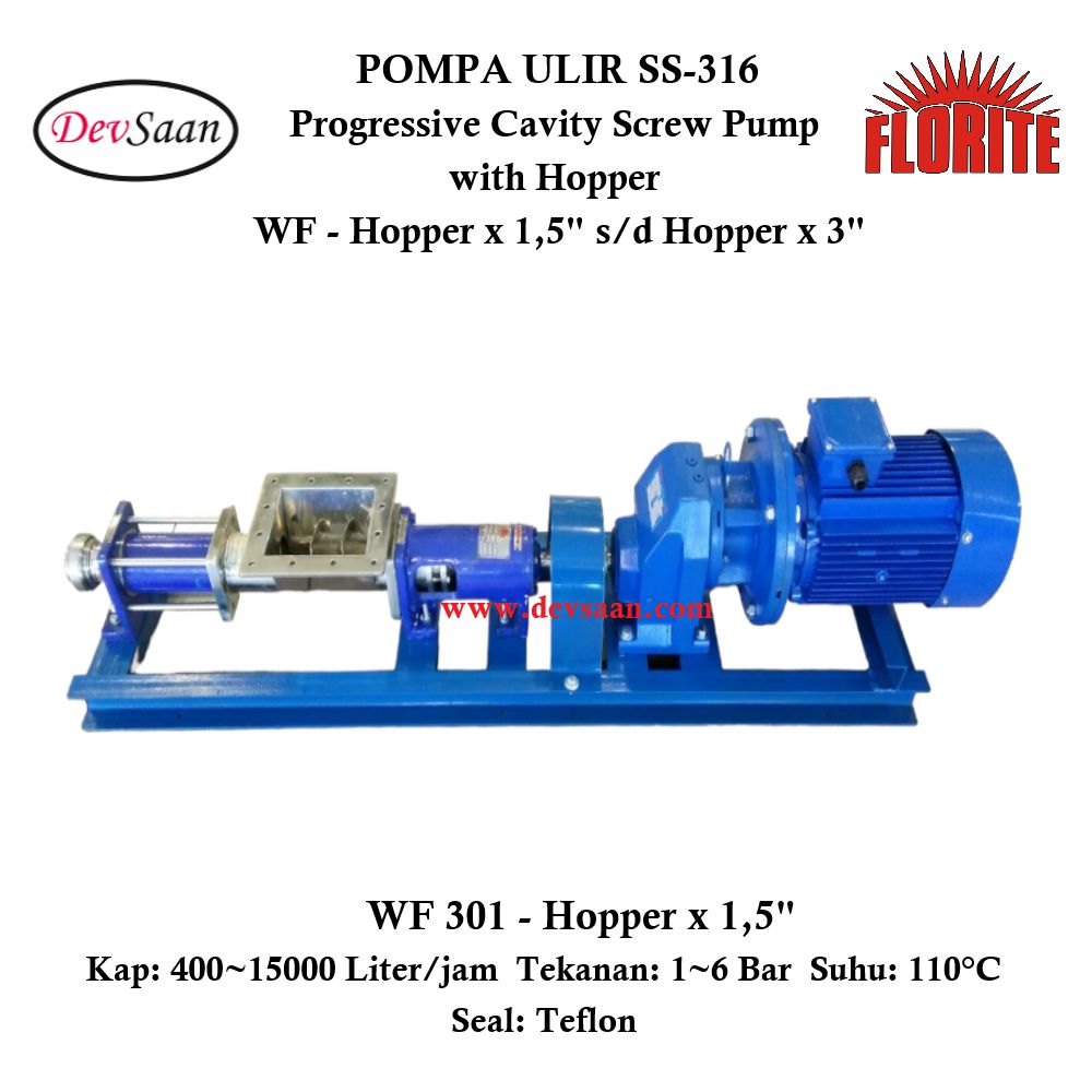 Pompa Ulir WF 301 Screw Pump Complete Set