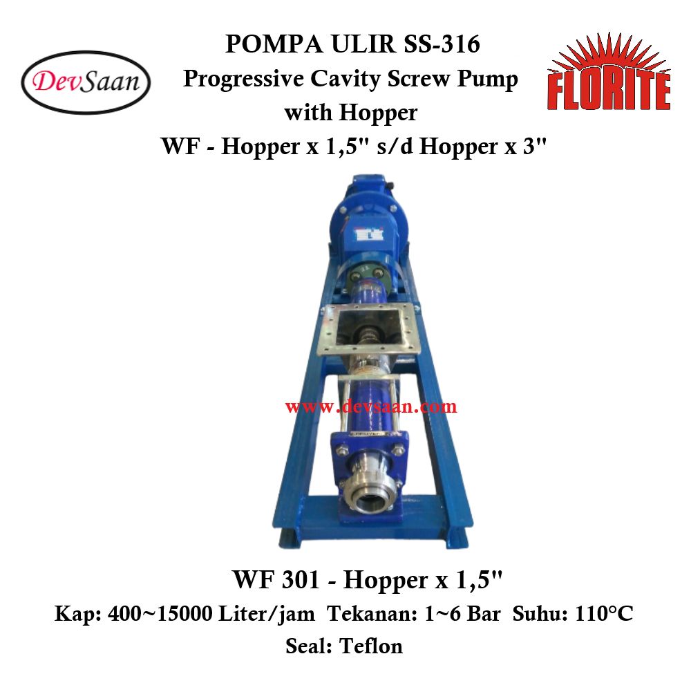 Pompa Ulir WF 301 Screw Pump Complete Set