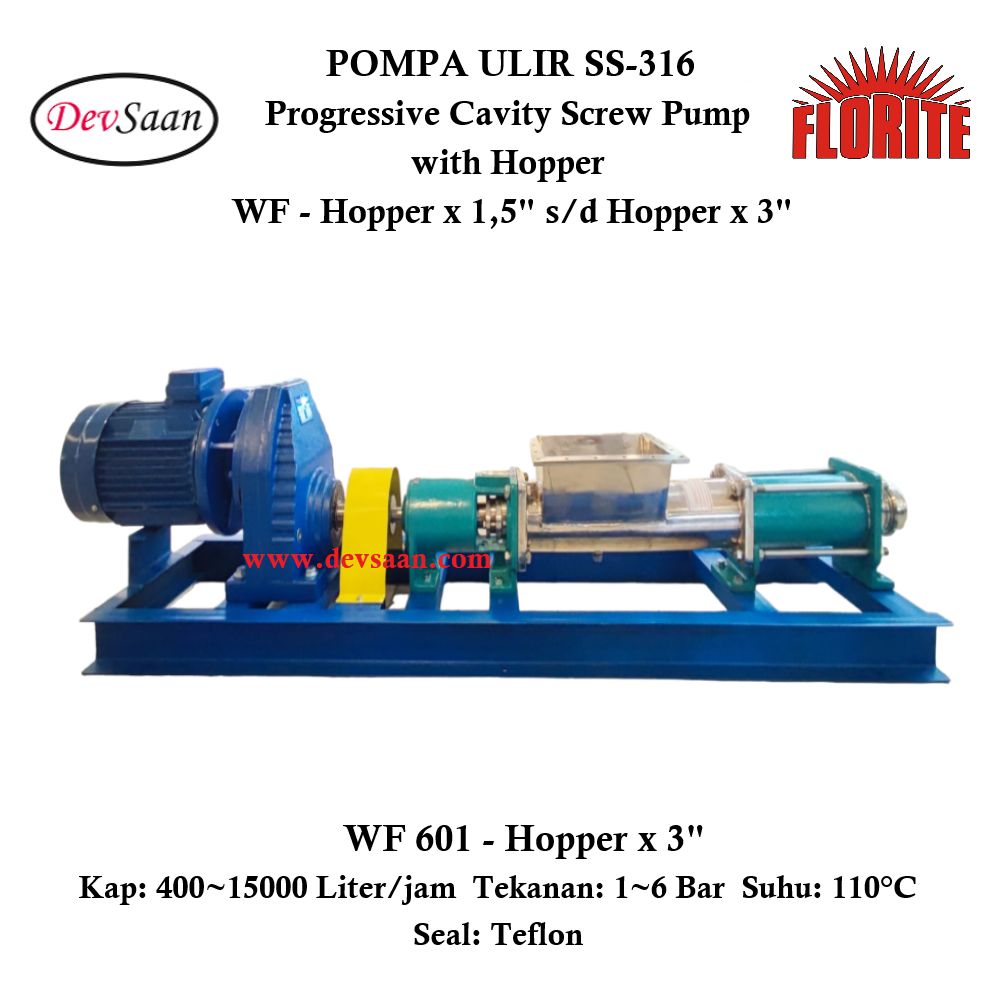 Pompa Ulir WF 601 Screw Pump Complete Set