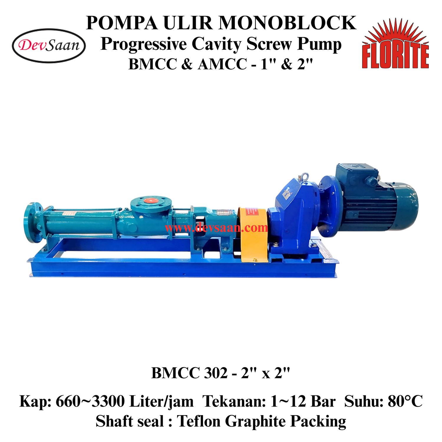 Pompa Ulir BMCC 302 Screw Pump Monoblock Complete Set