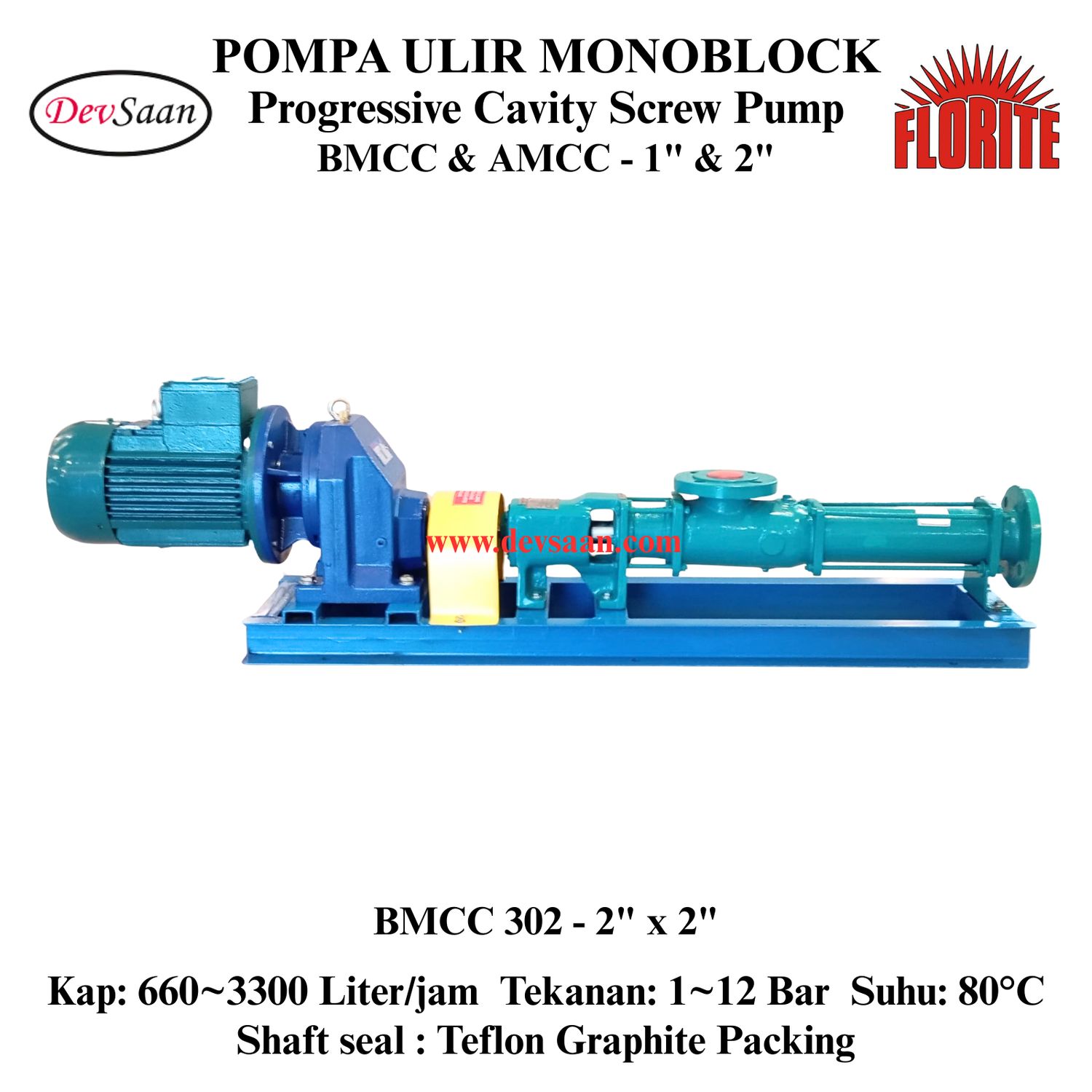 Pompa Ulir BMCC 302 Screw Pump Monoblock Complete Set