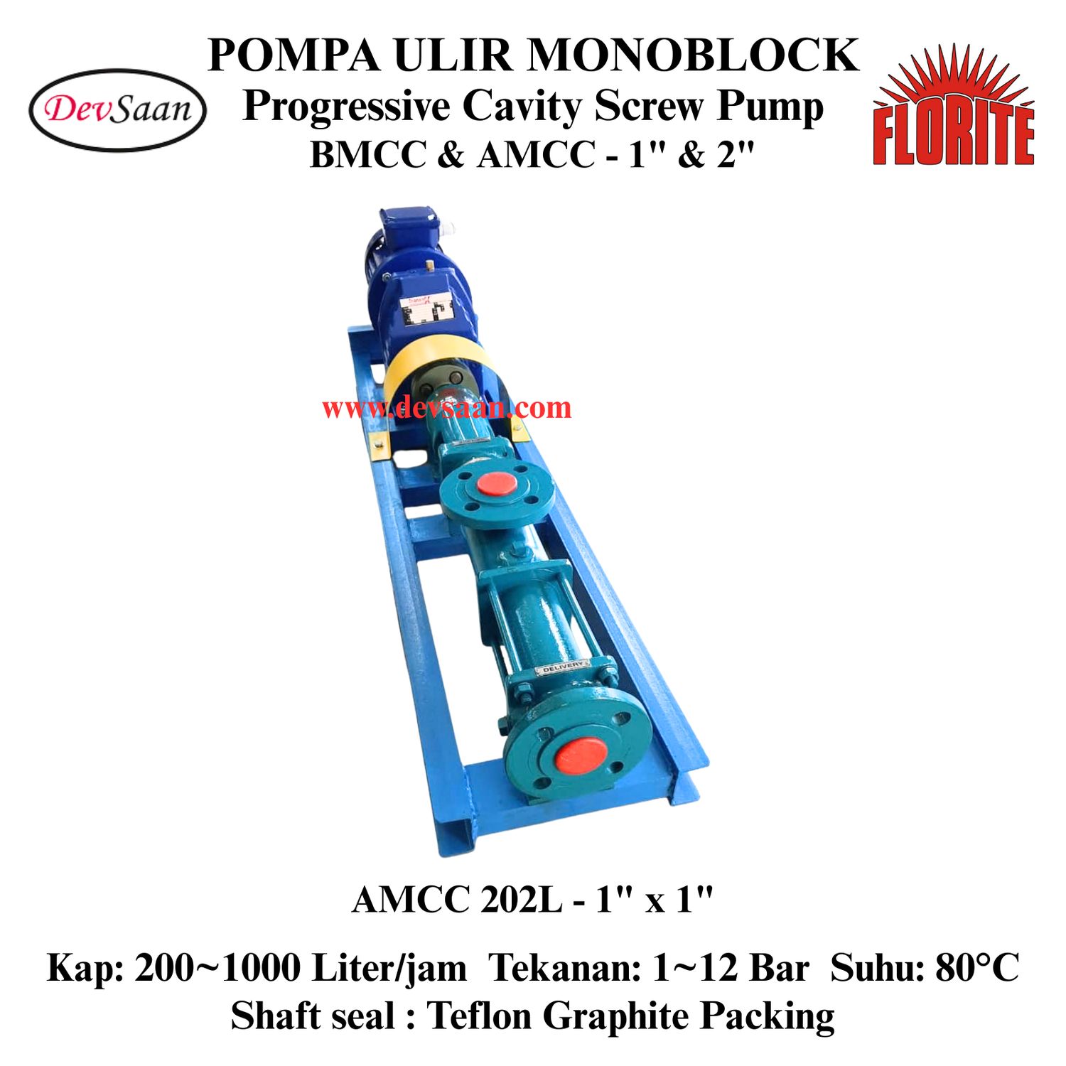 Pompa Ulir AMCC 202L Screw Pump Monoblock Complete Set