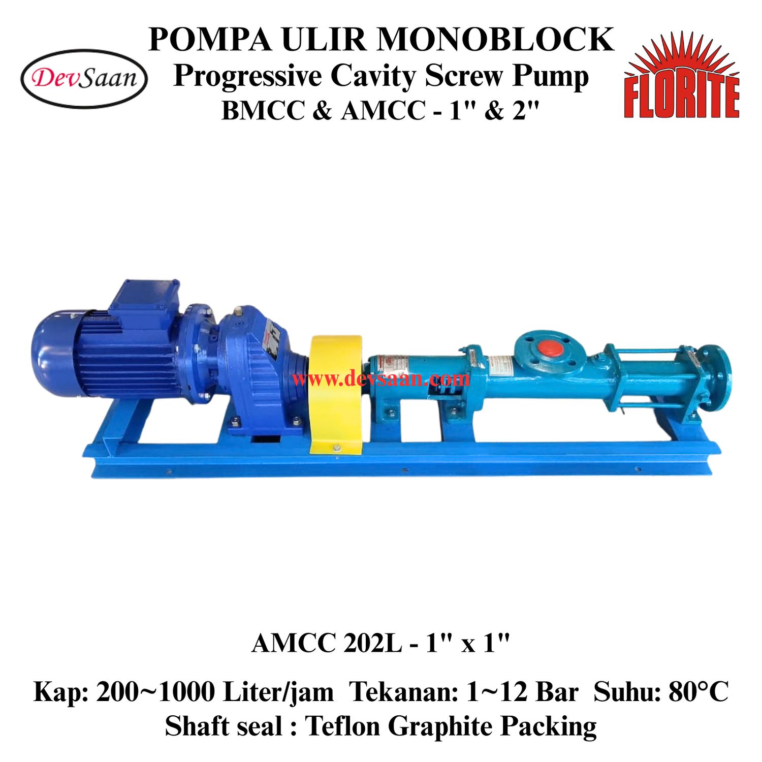 Pompa Ulir AMCC 202L Screw Pump Monoblock Complete Set