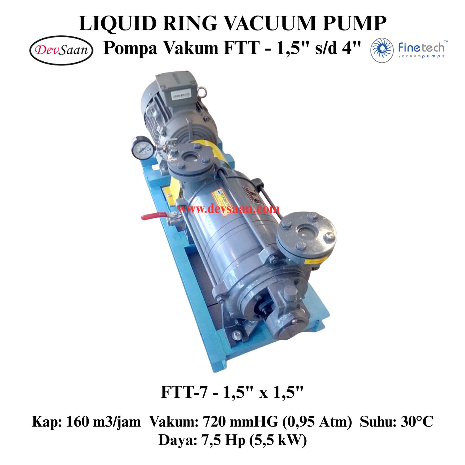 Pompa Vakum FTT-7 Two Stage Liquid Ring Vacuum Pump Komplit Set Pompa Vakum FTT-7 Two Stage Liquid Ring Vacuum Pump Komplit Set